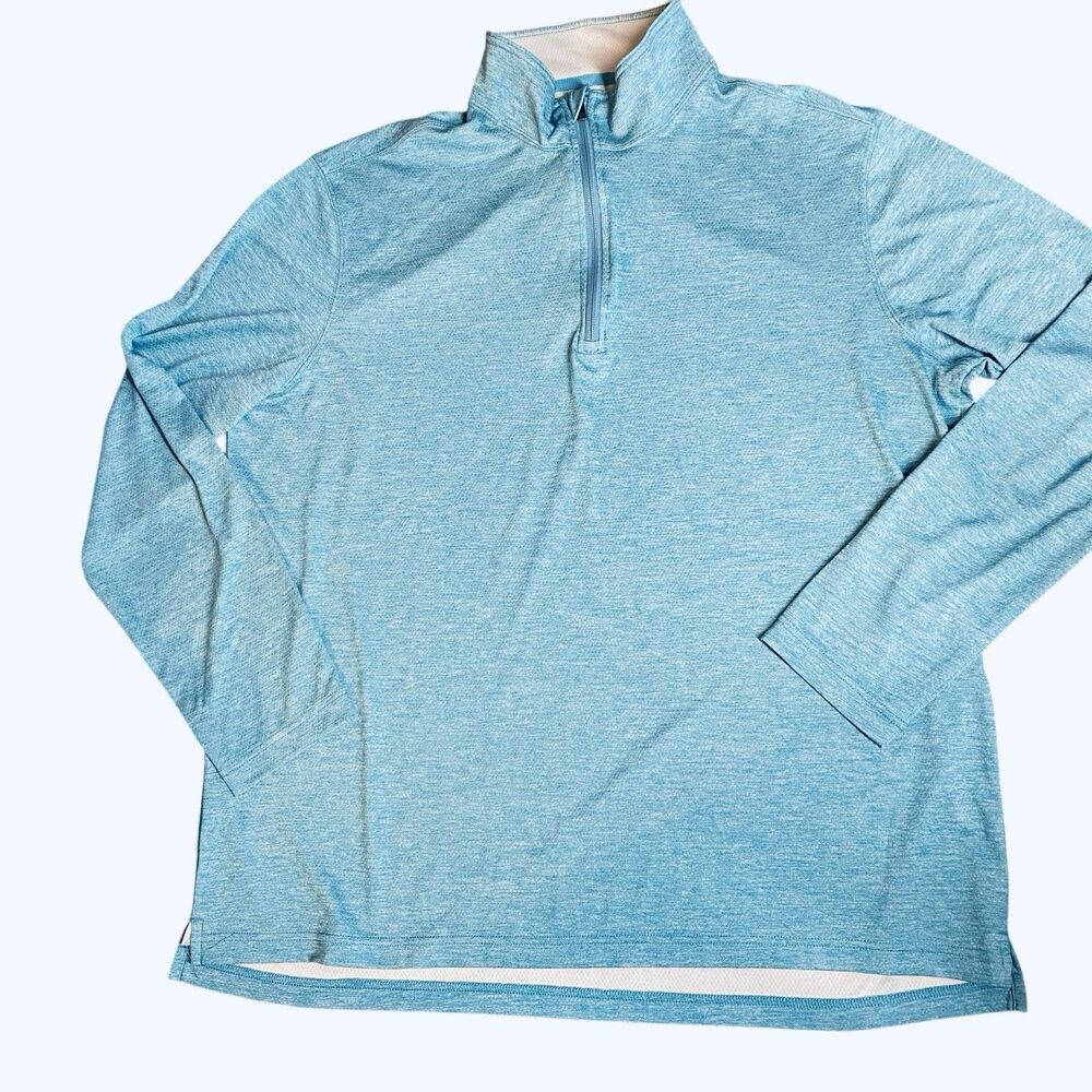 Duluth Trading Co 1/4 Zip Stand-Up Collar Armachillo Cooling Shirt Blue Size XL
